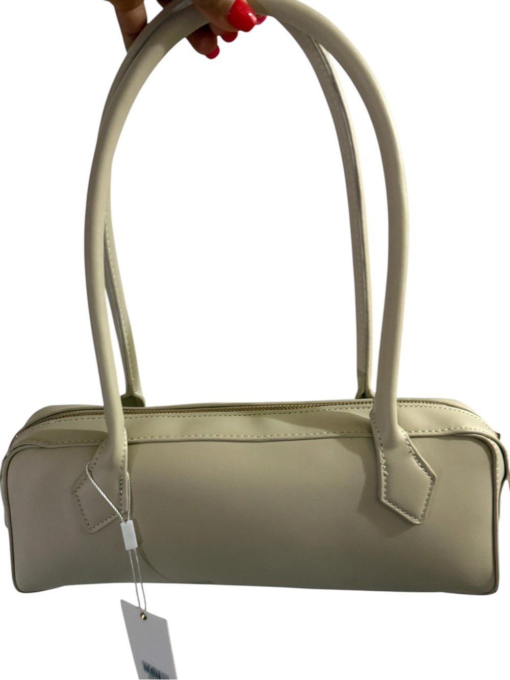 Moda Luxe Cream Shoulder Bag with Double Handles